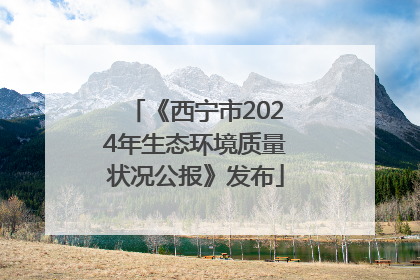 《西宁市2024年生态环境质量状况公报》发布