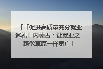 「促进高质量充分就业巡礼」内蒙古：让就业之路像草原一样宽广