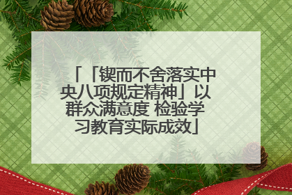 「锲而不舍落实中央八项规定精神」以群众满意度 检验学习教育实际成效