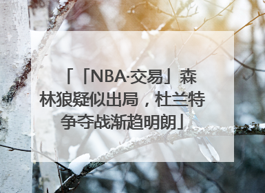 「NBA·交易」森林狼疑似出局，杜兰特争夺战渐趋明朗