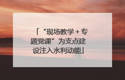 “现场教学＋专题党课”为支点建设注入水利动能