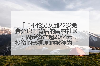 “不论男女到22岁免费分房”背后的南村社区：固定资产超20亿元，投资的影视基地被称为“山村好莱坞”