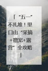 “五一”不扎堆！里口山“采摘+撸宠+露营”全攻略