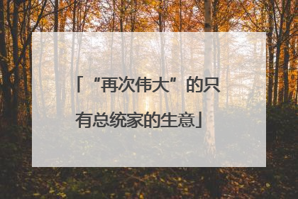 “再次伟大”的只有总统家的生意