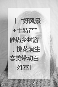 “好风景+土特产”催热乡村游，桃花涧生态美带动百姓富