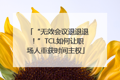 “无效会议退退退！”TCL如何让职场人重获时间主权