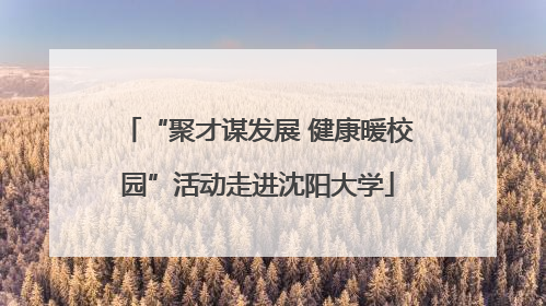 “聚才谋发展 健康暖校园”活动走进沈阳大学