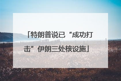 特朗普说已“成功打击”伊朗三处核设施