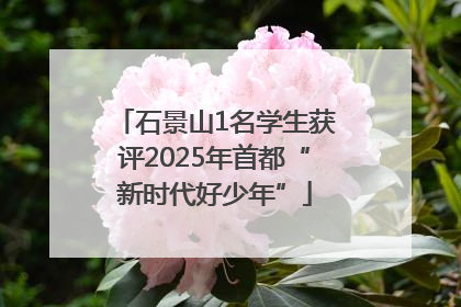 石景山1名学生获评2025年首都“新时代好少年”