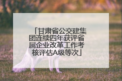 甘肃省公交建集团连续四年获评省属企业改革工作考核评估A级等次