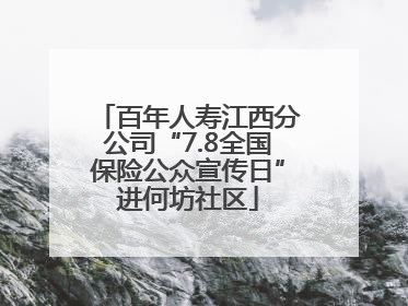 百年人寿江西分公司“7.8全国保险公众宣传日”进何坊社区