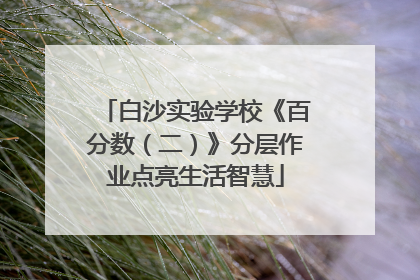 白沙实验学校《百分数（二）》分层作业点亮生活智慧