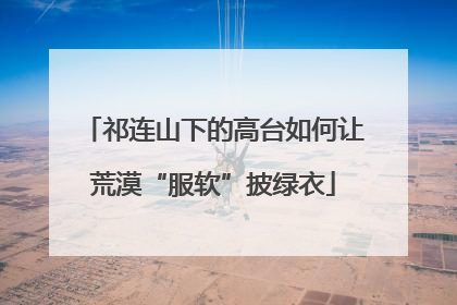 祁连山下的高台如何让荒漠“服软”披绿衣