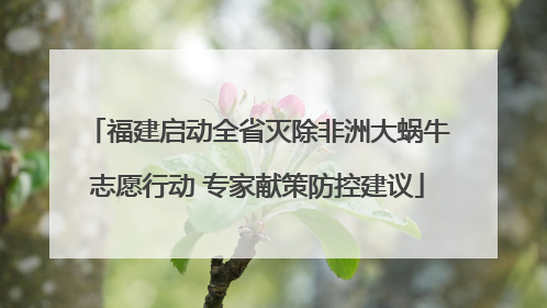 福建启动全省灭除非洲大蜗牛志愿行动 专家献策防控建议