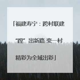 福建寿宁：跨村联建“蹚”出新路 变一村精彩为全域出彩