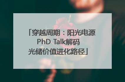 穿越周期：阳光电源PhD Talk解码光储价值进化路径