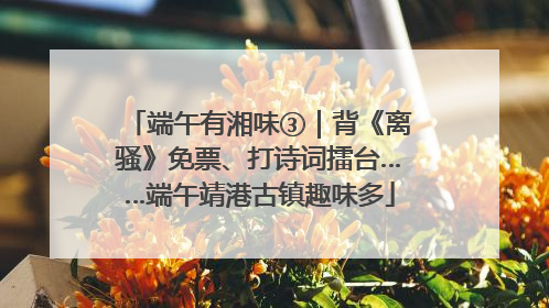 端午有湘味③｜背《离骚》免票、打诗词擂台……端午靖港古镇趣味多