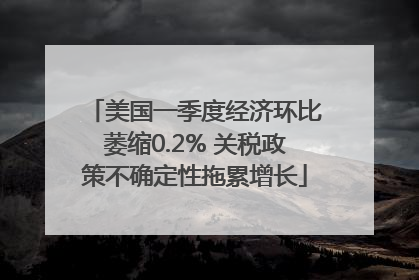 美国一季度经济环比萎缩0.2% 关税政策不确定性拖累增长