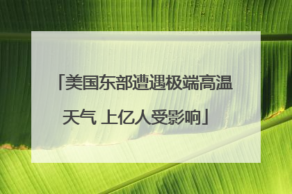 美国东部遭遇极端高温天气 上亿人受影响