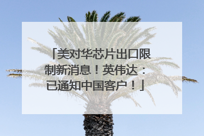 美对华芯片出口限制新消息！英伟达：已通知中国客户！