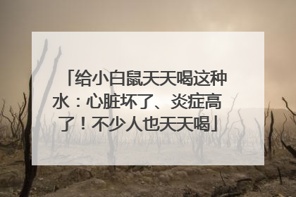给小白鼠天天喝这种水：心脏坏了、炎症高了！不少人也天天喝