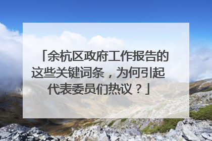余杭区政府工作报告的这些关键词条，为何引起代表委员们热议？