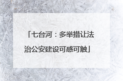 七台河：多举措让法治公安建设可感可触