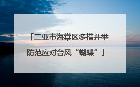 三亚市海棠区多措并举防范应对台风“蝴蝶”