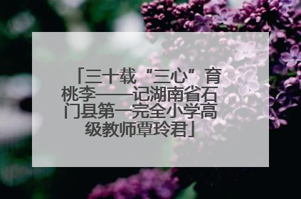 三十载“三心”育桃李——记湖南省石门县第一完全小学高级教师覃玲君