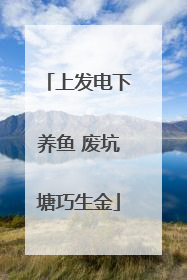 上发电下养鱼 废坑塘巧生金
