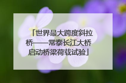 世界最大跨度斜拉桥——常泰长江大桥启动桥梁荷载试验