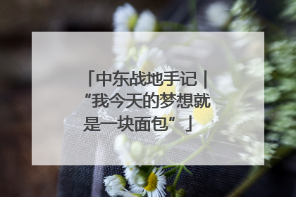 中东战地手记｜“我今天的梦想就是一块面包”