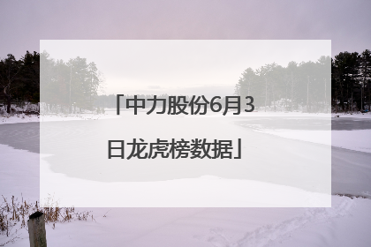 中力股份6月3日龙虎榜数据