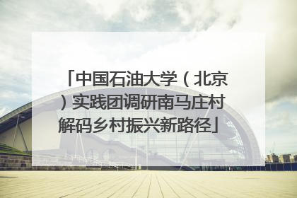 中国石油大学（北京）实践团调研南马庄村解码乡村振兴新路径