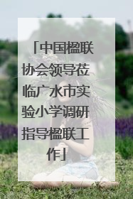 中国楹联协会领导莅临广水市实验小学调研指导楹联工作