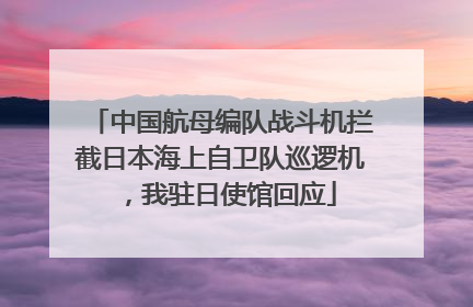 中国航母编队战斗机拦截日本海上自卫队巡逻机，我驻日使馆回应