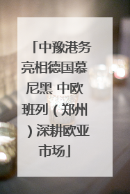中豫港务亮相德国慕尼黑 中欧班列（郑州）深耕欧亚市场