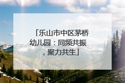 乐山市中区茅桥幼儿园：同频共振，聚力共生