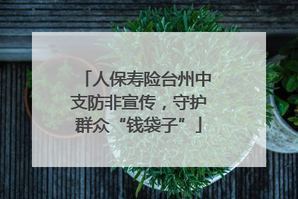 人保寿险台州中支防非宣传，守护群众“钱袋子”