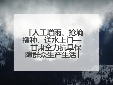 人工增雨、抢墒播种、送水上门——甘肃全力抗旱保障群众生产生活
