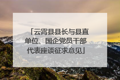 云霄县县长与县直单位、国企党员干部代表座谈征求意见