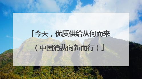 今天，优质供给从何而来（中国消费向新而行）