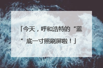今天，呼和浩特的“蓝”底一寸照刷屏啦！