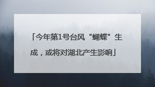 今年第1号台风“蝴蝶”生成，或将对湖北产生影响