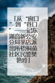 从“窗口”到“巷口”——记东湖高新公安分局茅店派出所梧桐苑社区民警樊艳玲