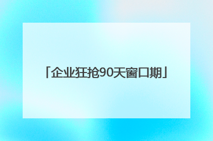 企业狂抢90天窗口期