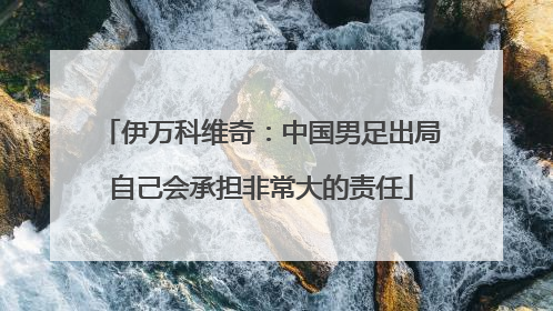 伊万科维奇：中国男足出局自己会承担非常大的责任