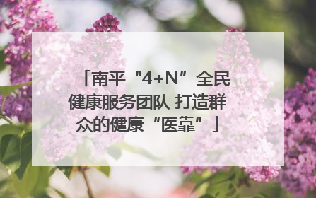 南平“4+N”全民健康服务团队 打造群众的健康“医靠”