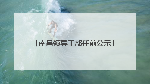 南昌领导干部任前公示