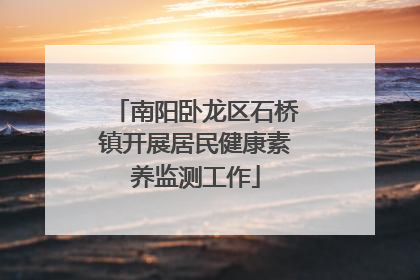 南阳卧龙区石桥镇开展居民健康素养监测工作